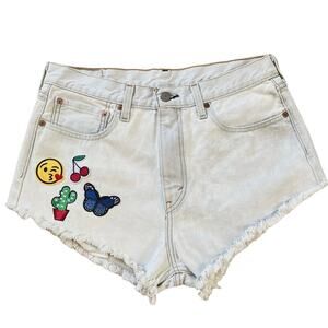 Levi's High Rise Cut Off Patche Shorts
